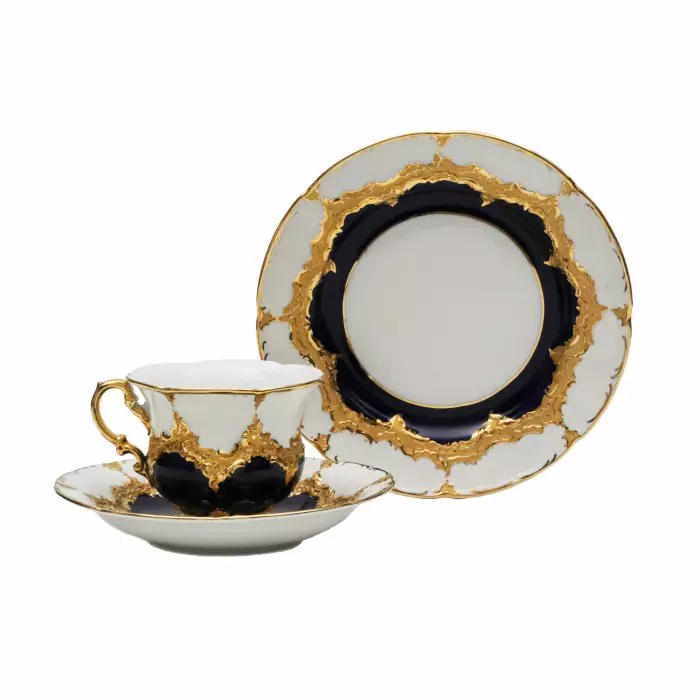 Forme B de Meissen. Service à the et cafe pour six personnes. 20ième siècle. 