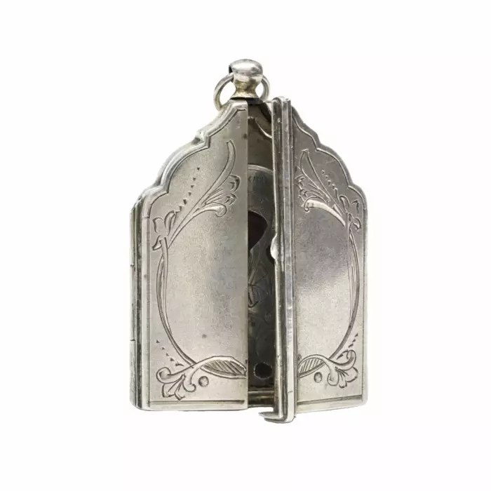 Travel silver icon of the Gerbovets icon of the Mother of God with saints. Russia