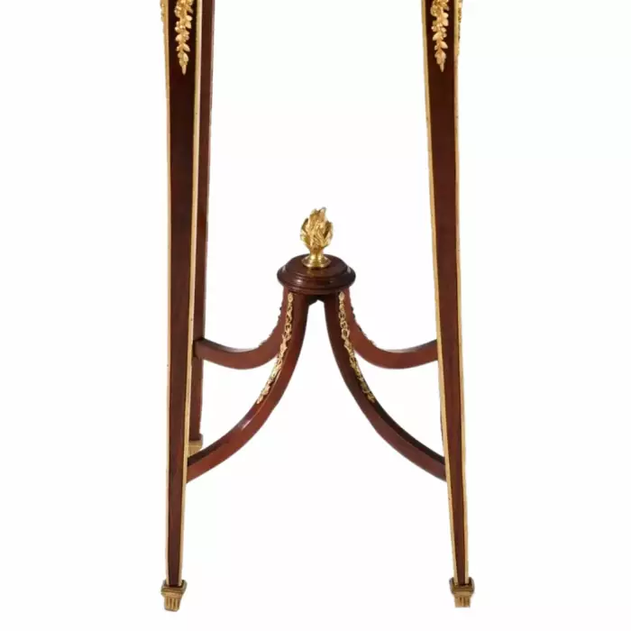 CONSOLE PIÉDESTAL EN ACAJOU ET BRONZE DORÉ DANS L’ESPRIT DE FRANÇOIS LINKE. FRANCE, TOURNANT DES XIXE ET XXE SIÈCLES