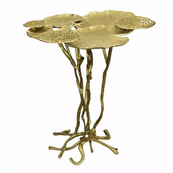 Art Nouveau metal table in the form of water lily leaves. 