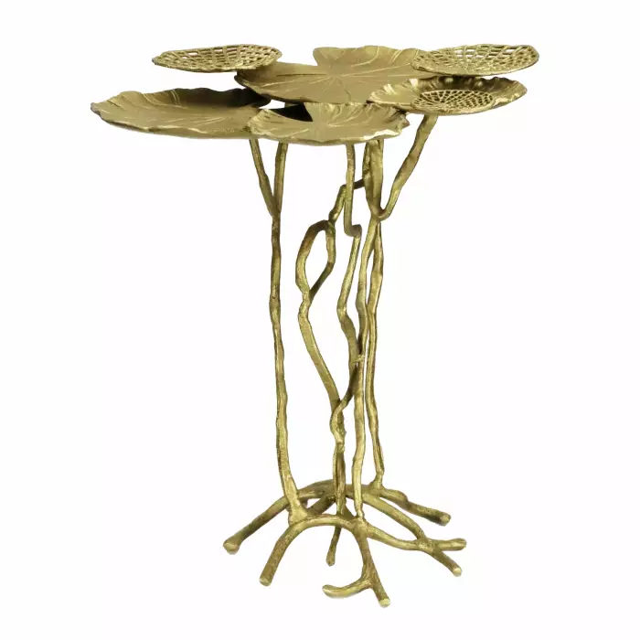 Art Nouveau metal table in the form of water lily leaves. 