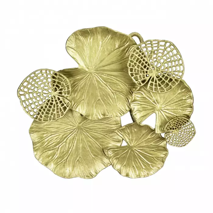 Art Nouveau metal table in the form of water lily leaves. 