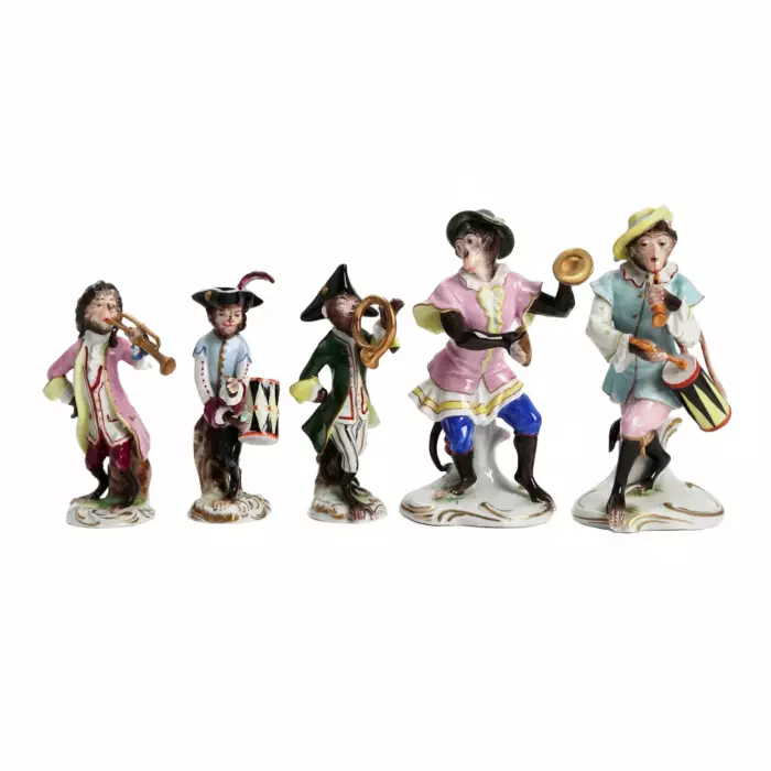 Porcelain group Monkey Orchestra.