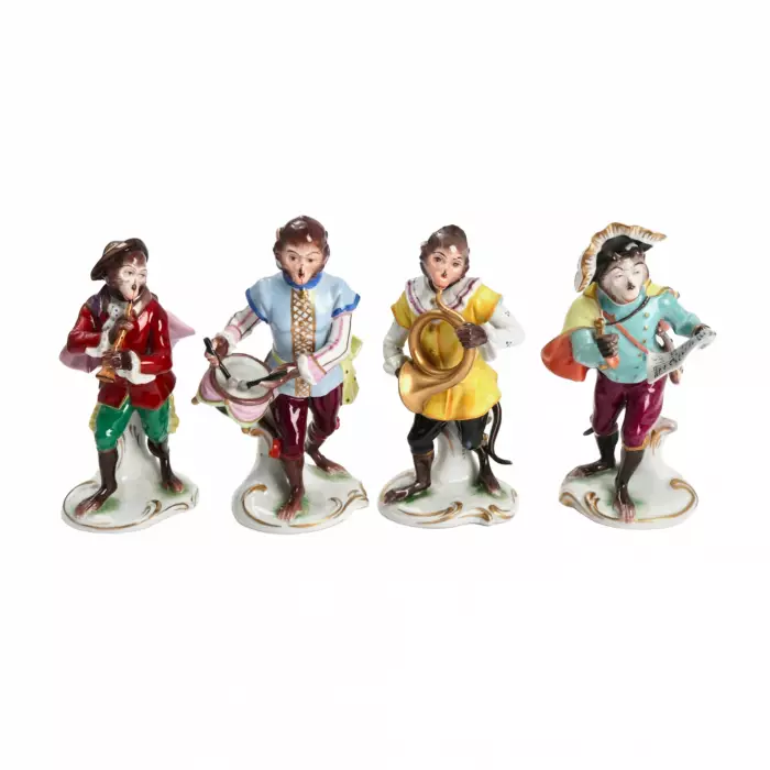 Porcelain group Monkey Orchestra.