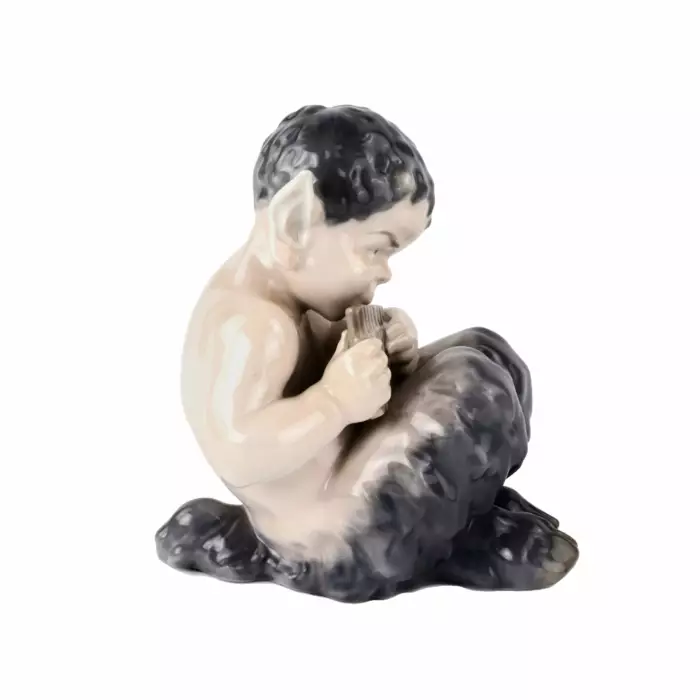 Figurine Faune avec flûte. Royal Copenhague. 