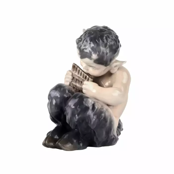 Figurine Faune avec flûte. Royal Copenhague. 