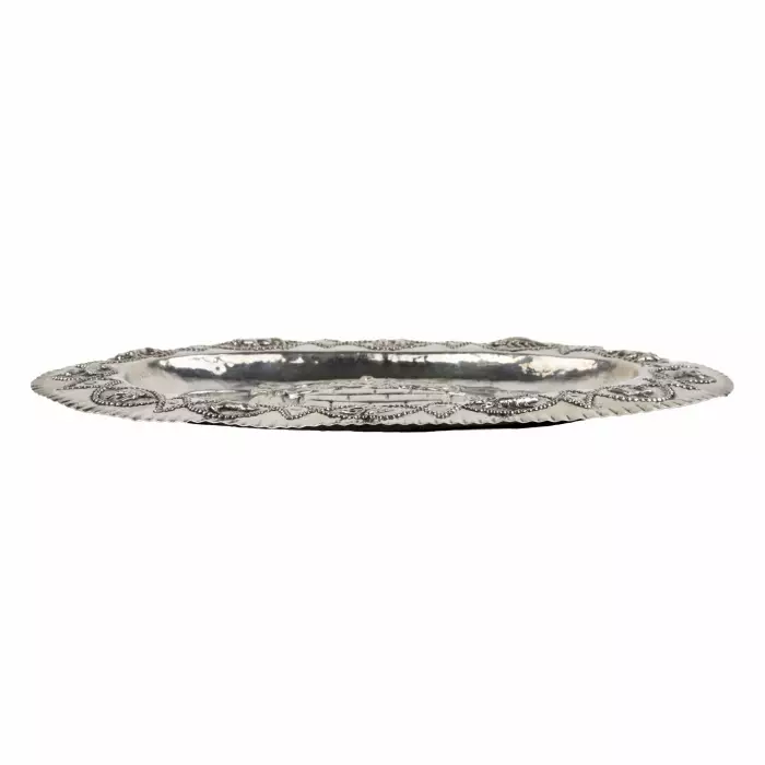 Серебряное подносное блюдо для Pidion Haben (искупление первенца) из серебра.  Рубеж 19-20 веков. 