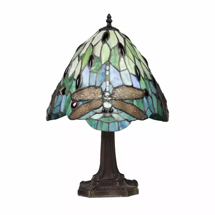 Lampe de table elegante en vitrail de style Tiffany. 20ième siècle. 
