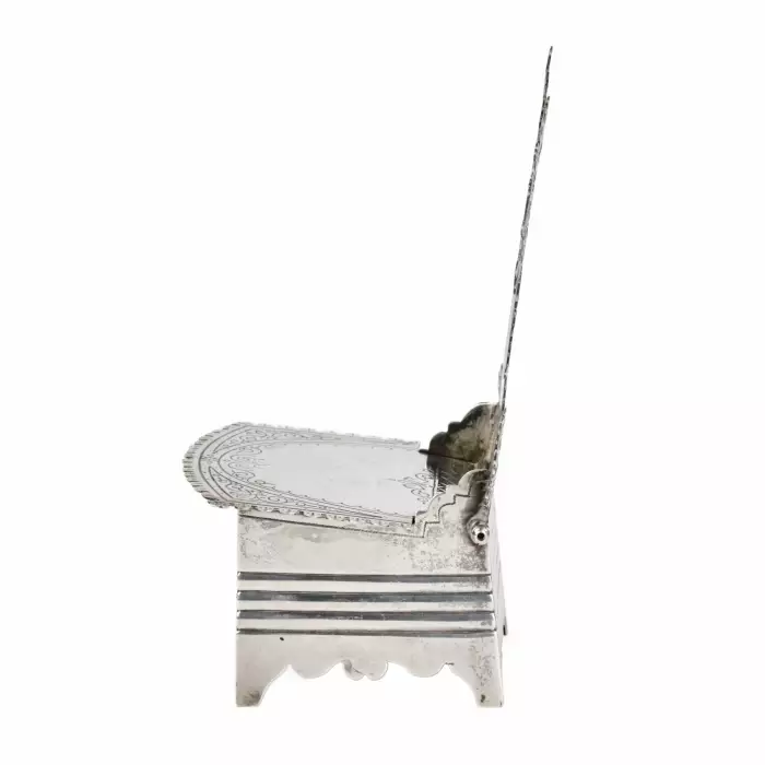 I. Ya. GRISIN. Large, Russian silver salt shaker throne, late 19th century. 