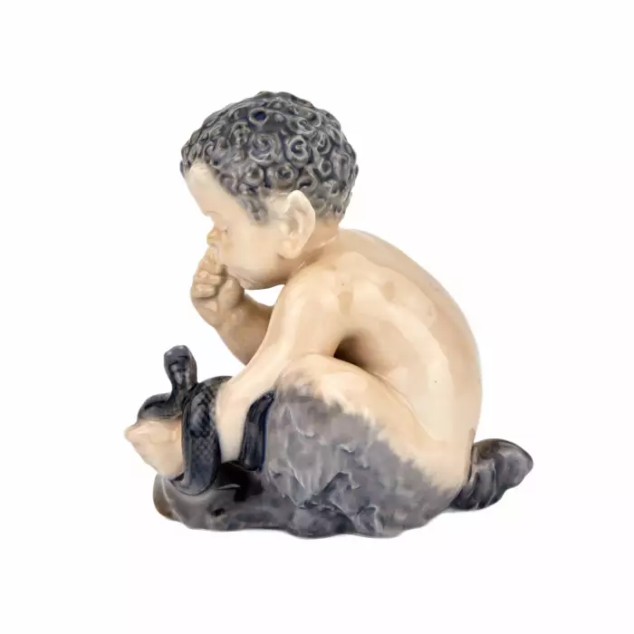 Figurine Faune avec un serpent. Royal Copenhague. 
