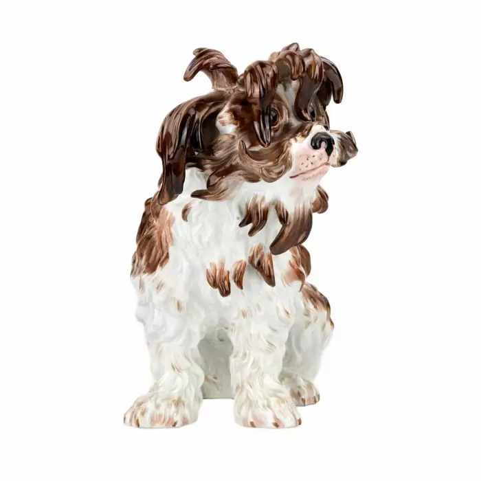 SCULPTURE EN PORCELAINE DE BICHON MEISSEN ALLEMAGNE, MEISSEN, DEUXIÈME MOITIÉ DU XIXe SIÈCLE