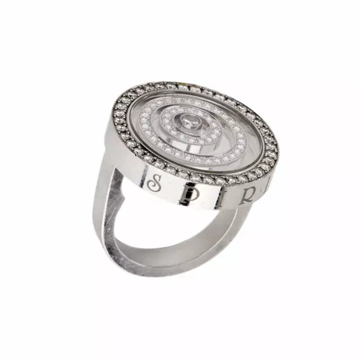 Bague Сhopard en or blanc et diamants. 