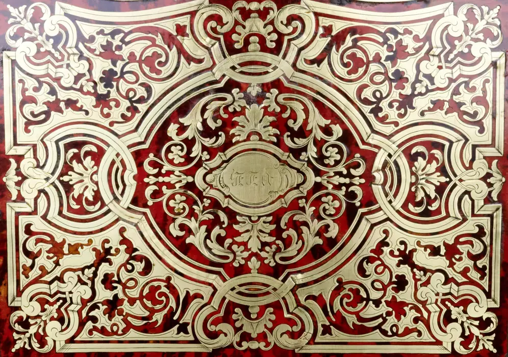 Carriage bar in marquetry, Napoleon III style. TH. ANNEE 22 rue Chapon à Paris. 19th century. 