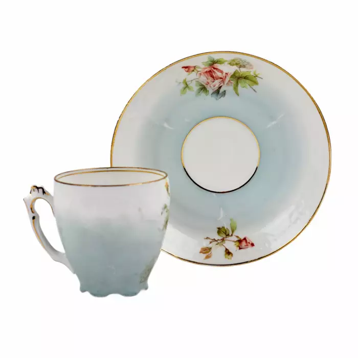 Delicate, porcelain, tea and coffee service, in neo-baroque forms. J.Jaksch&co. Riga. 
