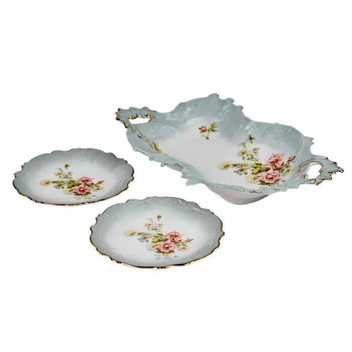 Delicate, porcelain, tea and coffee service, in neo-baroque forms. J.Jaksch&co. Riga. 