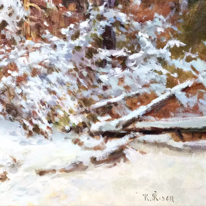 Carl Rosen. Paysage d`hiver. Fin du 19ème siècle. 