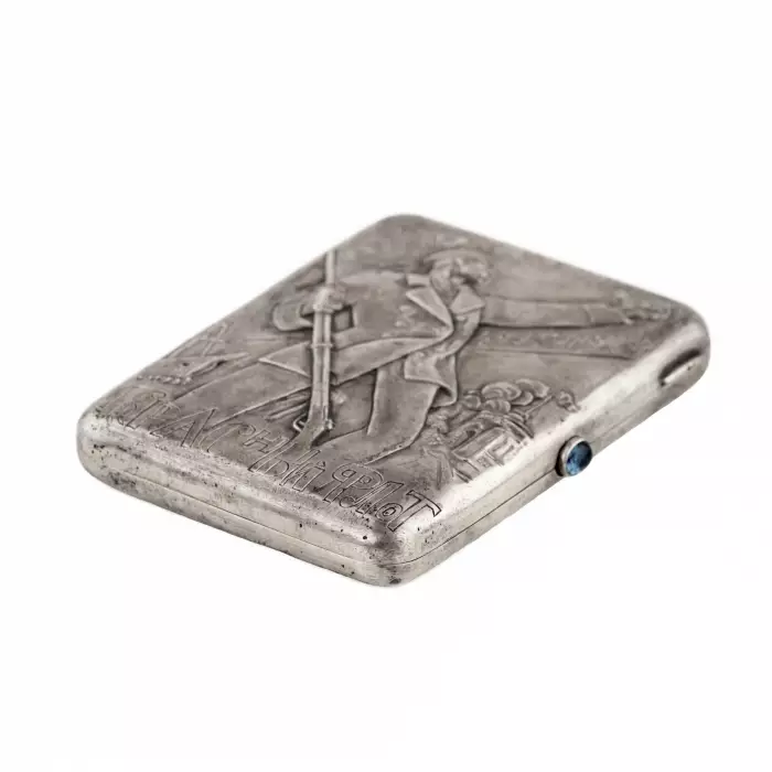 Etui à cigarettes en argent Red Fleet. Vive l`avant-garde de la revolution. 