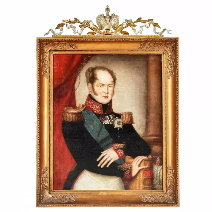Roman Maksimovich Volkov. Portrait of the Russian Tsar Alexander I, first quarter of the 19th century. 