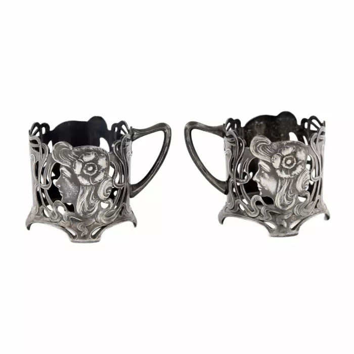 Pair of modern glass holders. WMF. 