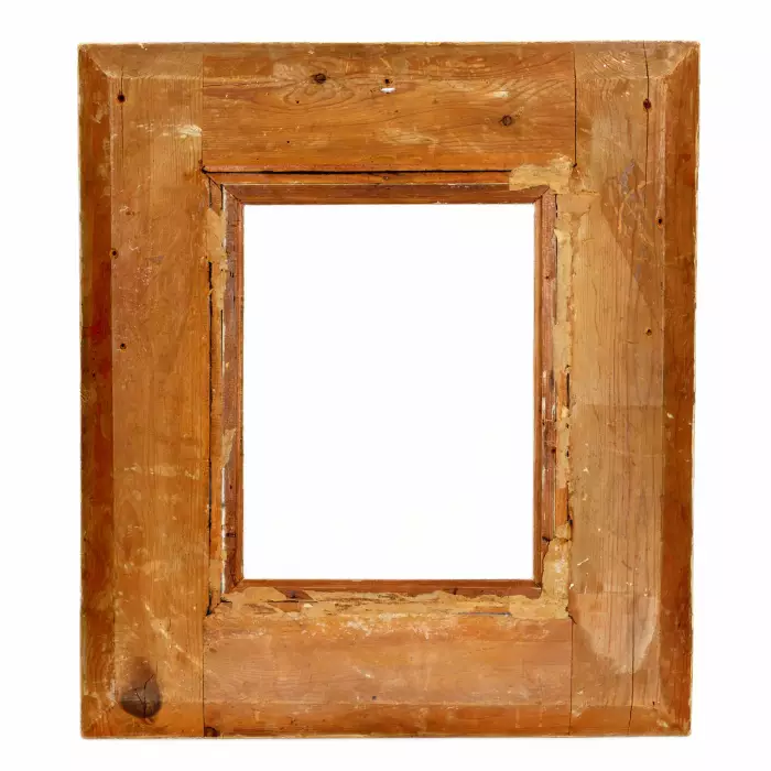 Two-profile, gilded, wooden frame of the era of Napoleon III, 19th century. 