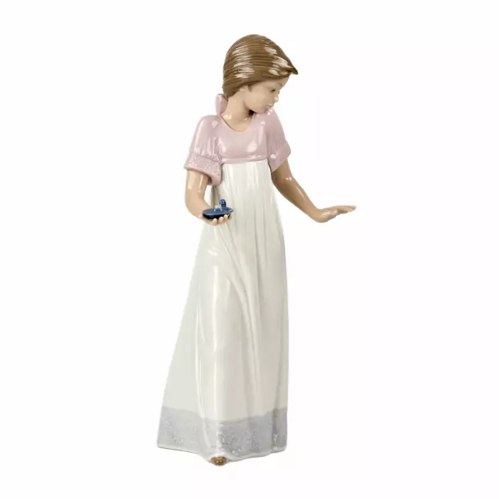 Cute figurine of a young lady with a burnt candle. Ladro, 1991 