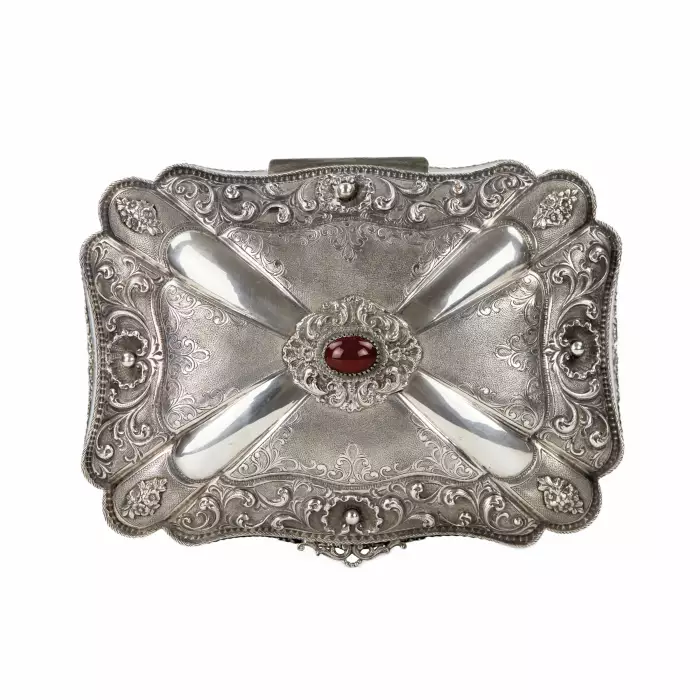 Large, silver box. The turn of the 19th-20th centuries.