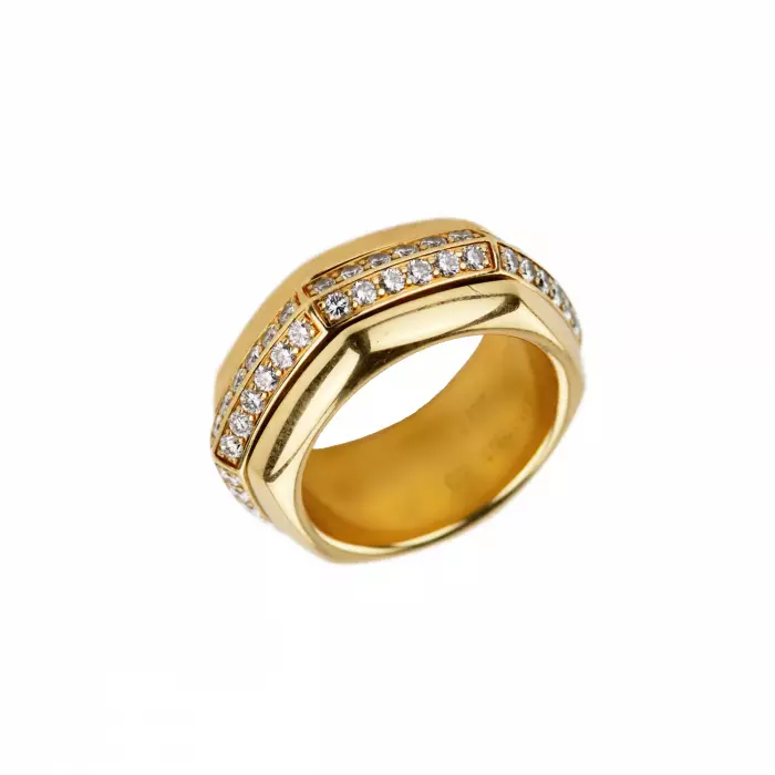 PIAGET 18K YELLOW GOLD RING WITH DIAMONDS. SWITZERLAND, LATE 20TH CENTURY
