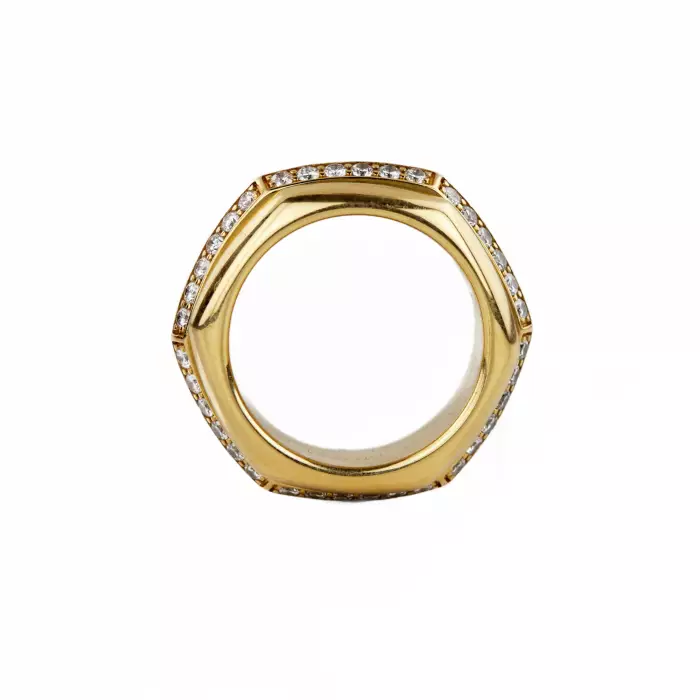 PIAGET 18K YELLOW GOLD RING WITH DIAMONDS. SWITZERLAND, LATE 20TH CENTURY
