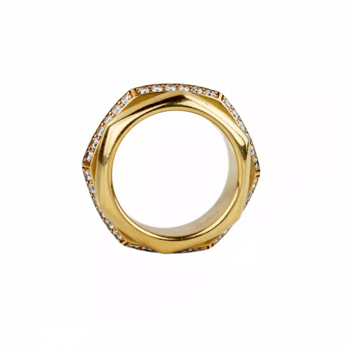 PIAGET 18K YELLOW GOLD RING WITH DIAMONDS. SWITZERLAND, LATE 20TH CENTURY
