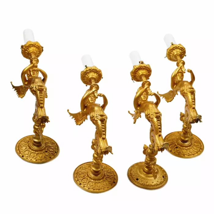 Four sconces made in the style of Napoleon III. France. The turn of the 19th and 20th centuries. 