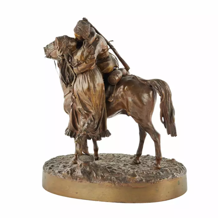 Cabinet bronze Farewell of a Cossack with a Cossack V.Ya. Grachev. 1880-1900