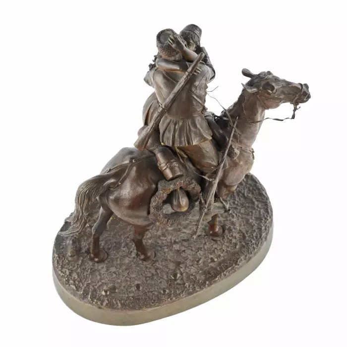 Cabinet bronze Farewell of a Cossack with a Cossack V.Ya. Grachev. 1880-1900