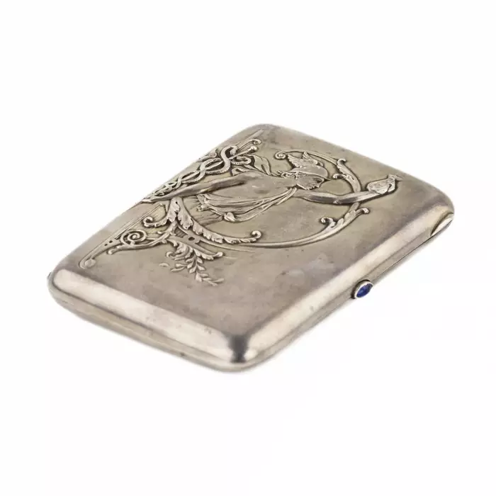 Серебряный портсигар Меркурий. Российская империя, Москва, 1908-1913.