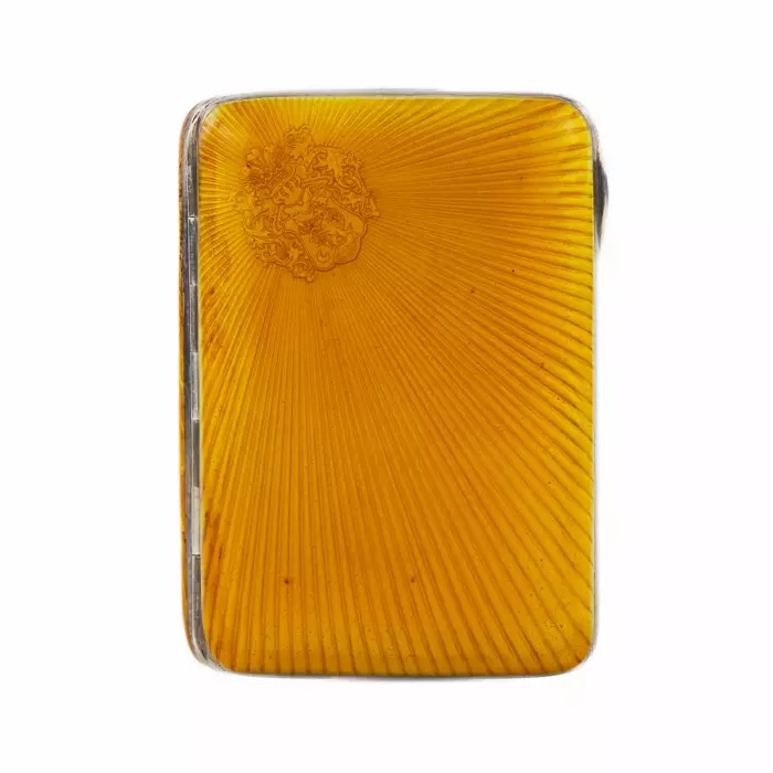 Silver cigarette case with enamel. Austria-Hungary, Vienna, late 19th century. 