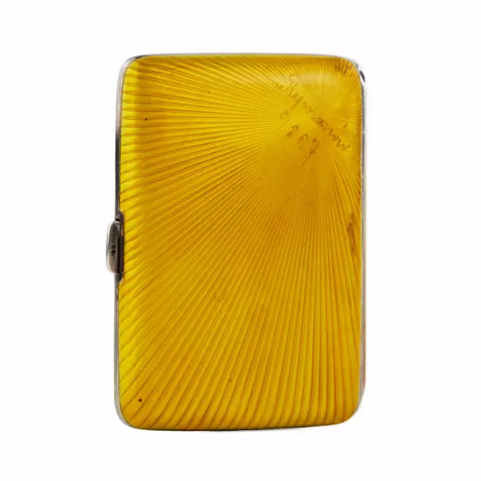 Silver cigarette case with enamel. Austria-Hungary, Vienna, late 19th century. 