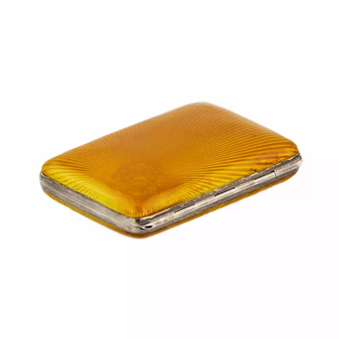 Silver cigarette case with enamel. Austria-Hungary, Vienna, late 19th century. 