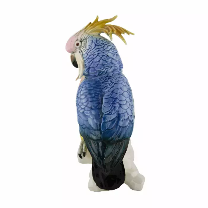Porcelain Figure Blue Parrot. Karl Ens.