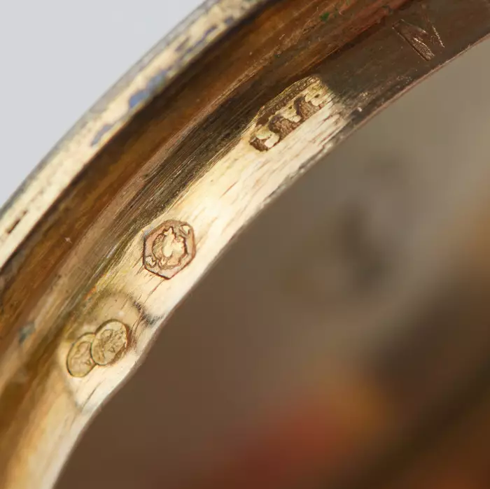 Tabatière austro-hongroise en argent emaille cloisonne de la fin du XIXe siècle. 