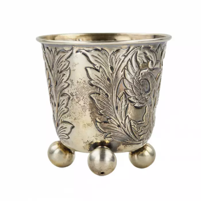 Coupe en argent avec l`image d`un aigle à deux têtes. Moscou, Empire russe.