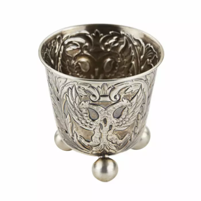 Coupe en argent avec l`image d`un aigle à deux têtes. Moscou, Empire russe.