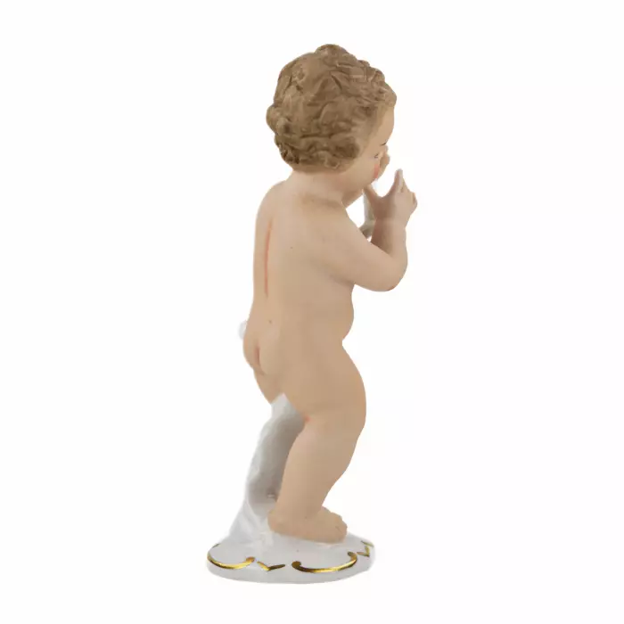 Figurine en porcelaine Garçon à la lyre, Wallendorf, Allemagne, milieu du XXe siècle 