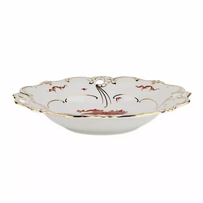 Large porcelain dish with Chinese motifs and dragon. Weimar. GDR. PHG Handgemalt. 