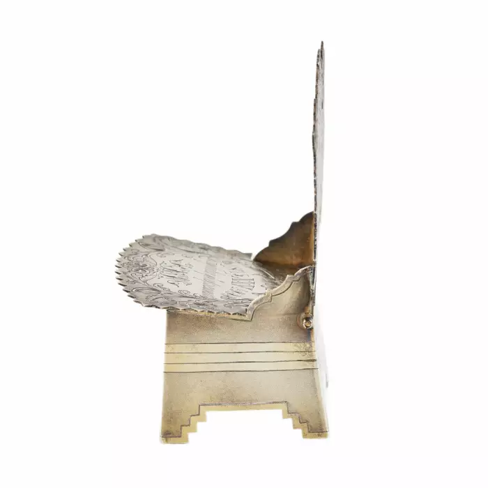 Russian silver salt cellar-throne in neo-Russian style, workshop of A. Ivanov. Moscow 1895. 