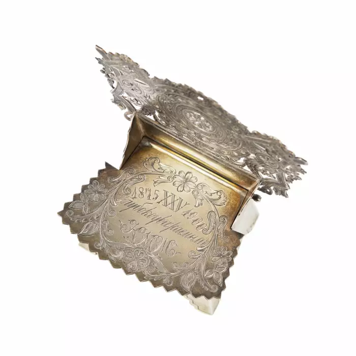 Russian silver salt cellar-throne in neo-Russian style, workshop of A. Ivanov. Moscow 1895. 