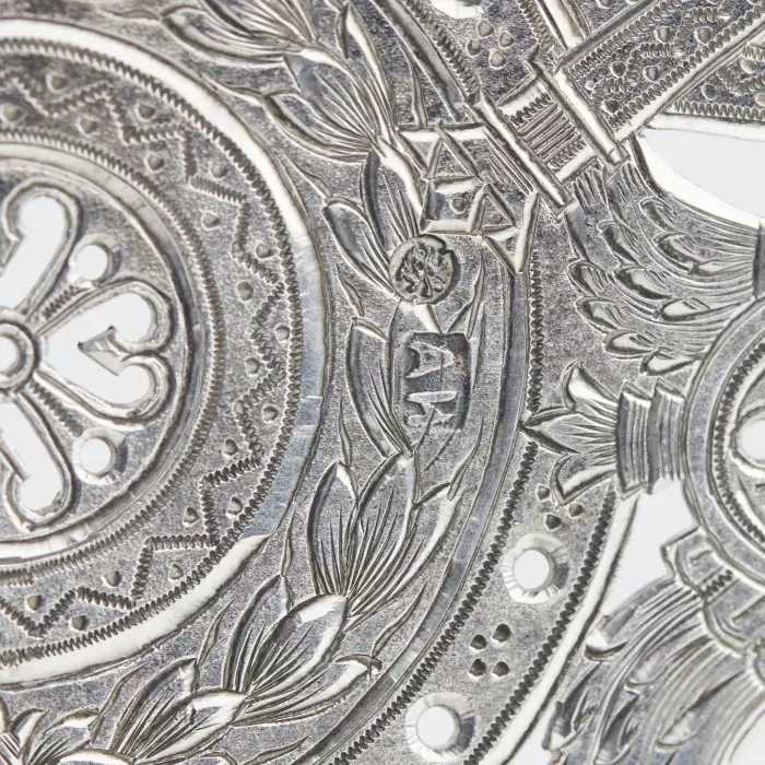 Russian silver salt cellar-throne in neo-Russian style, workshop of A. Ivanov. Moscow 1895. 