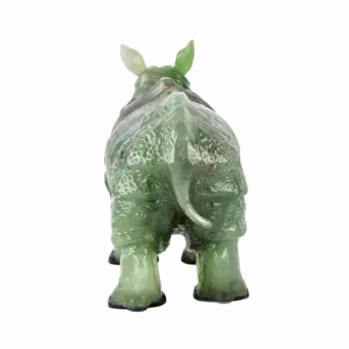 RHINOCÉROS EN NÉPHRITE. DANS LESPRIT DE FABERGÉ. XXe SIÈCLE
