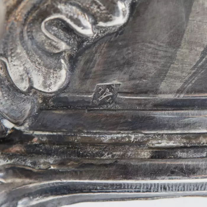 Cruche en verre français pour une tasse ou de l`eau en argent. Fin du 19ème siècle. 