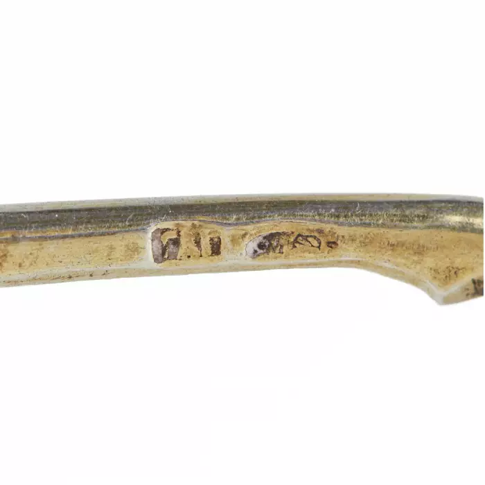 A pair of Russian silver spoons with enamel and gilding. The turn of the 19th-20th centuries.