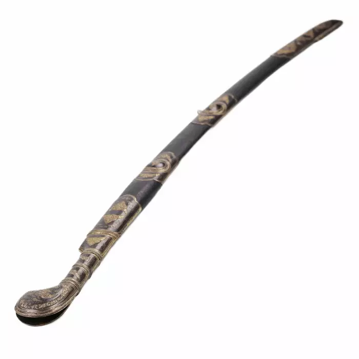 Sabre bipartite de type caucasien en argent nielle et dorure. Russie 
