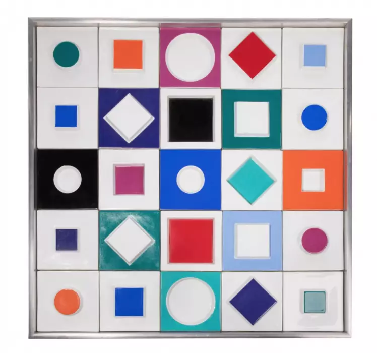 Victor Vasarely. Porcelain art object of a limited edition from the Rosenthal factory. 1970 